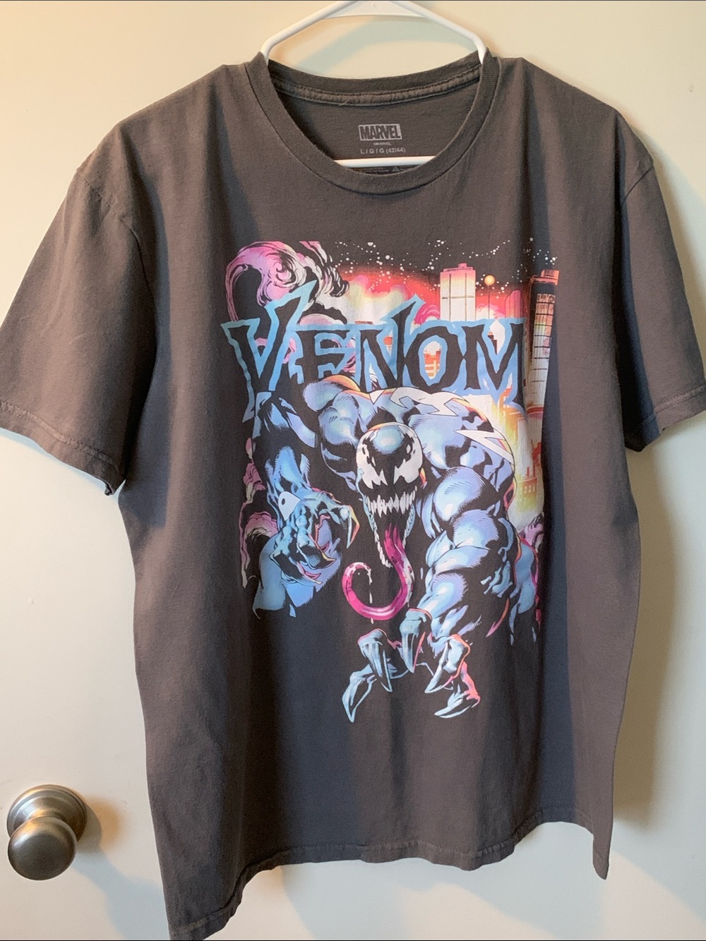 Marvel Venom Tee - Black with Blue and Pink Accents